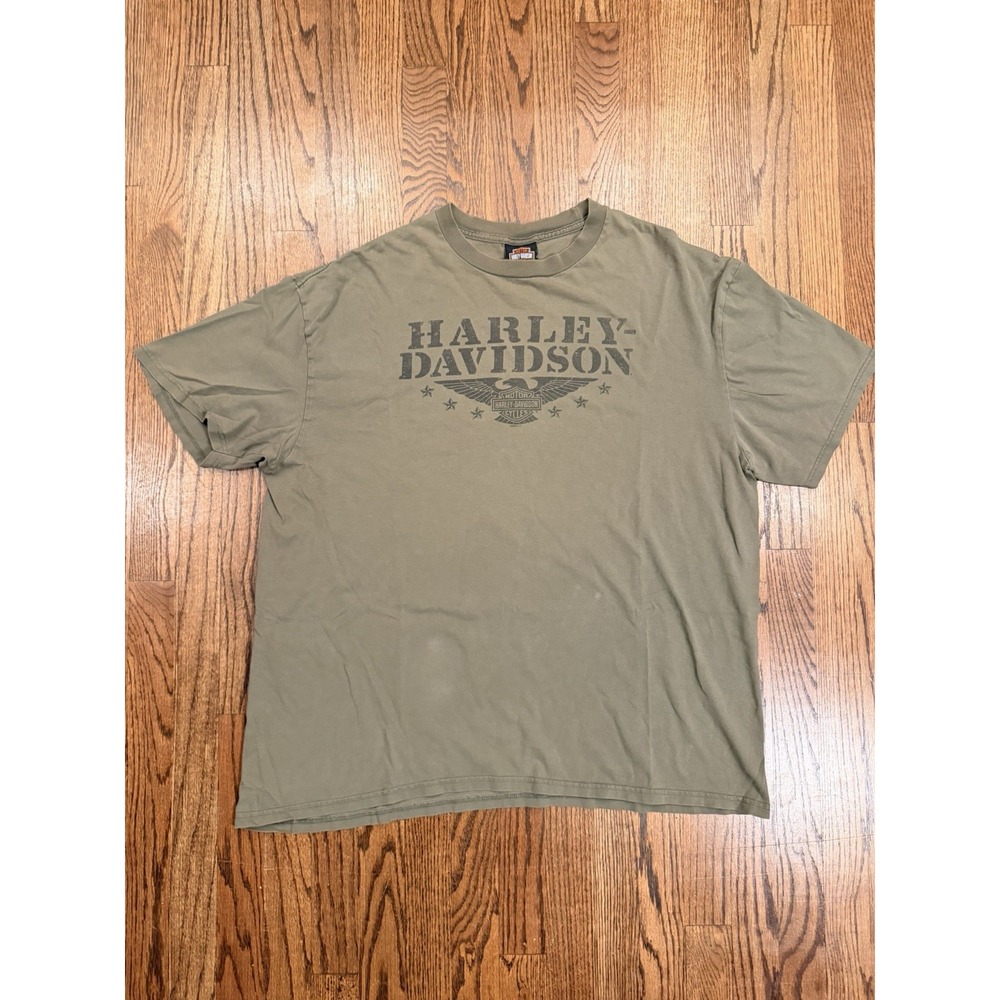 Vintage Harley-Davidson Seattle Emerald City Graphic‎ T-Shirt 2XL Olive Green